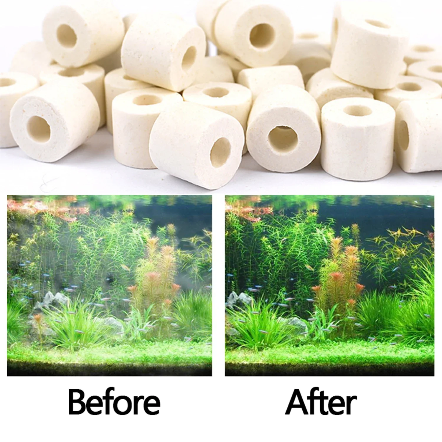 Aquarium Fish Quality - 수족관 필터 미디어 활성탄 세라믹 링