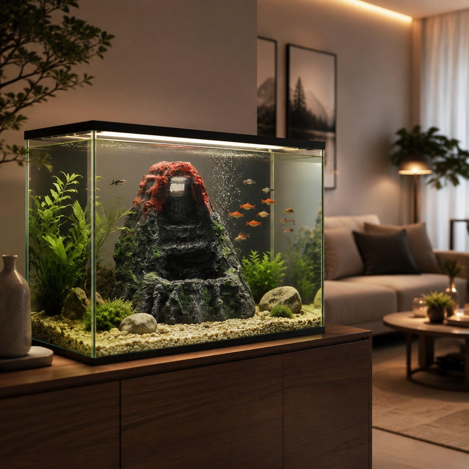 수족관 화산 장식 소품 소형 독특한 파티 선물 컬렉션  - Aquarium Fish Unique 리뷰 및 가격