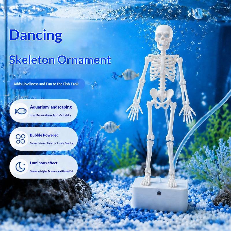 독특한 춤추는 해골 어항 장식 3D 프린팅 에어펌프 구 - Aquarium Fish Unique 리뷰 및 가격