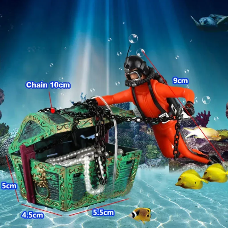 1Pcs 독특한 디자인 물고기 탱크 장식 보물 사냥꾼  - Aquarium Fish Unique 리뷰 및 가격