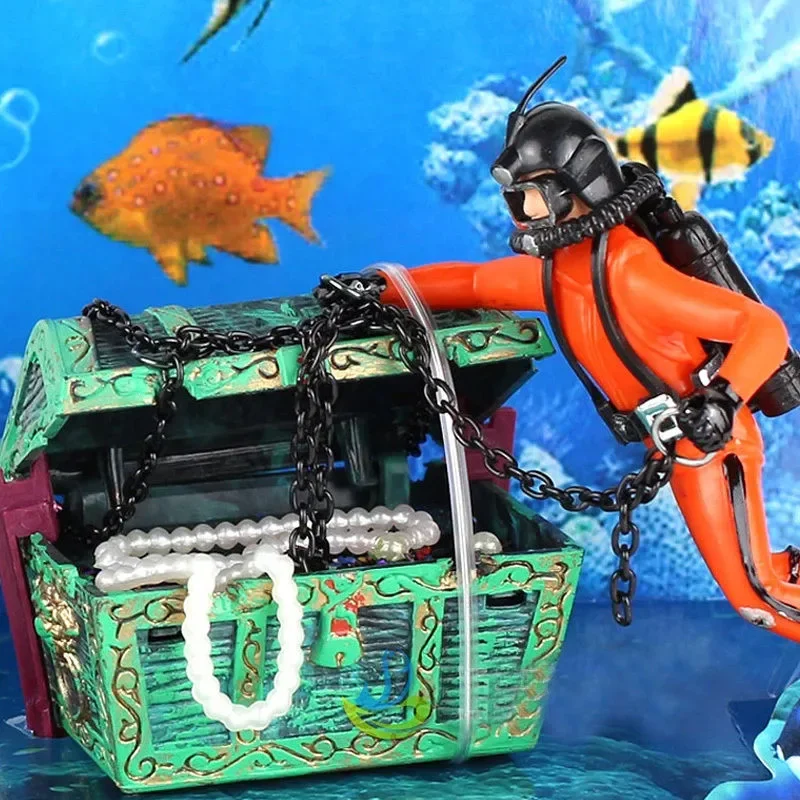 1Pcs 독특한 디자인 물고기 탱크 장식 보물 사냥꾼  - Aquarium Fish Unique 리뷰 및 가격